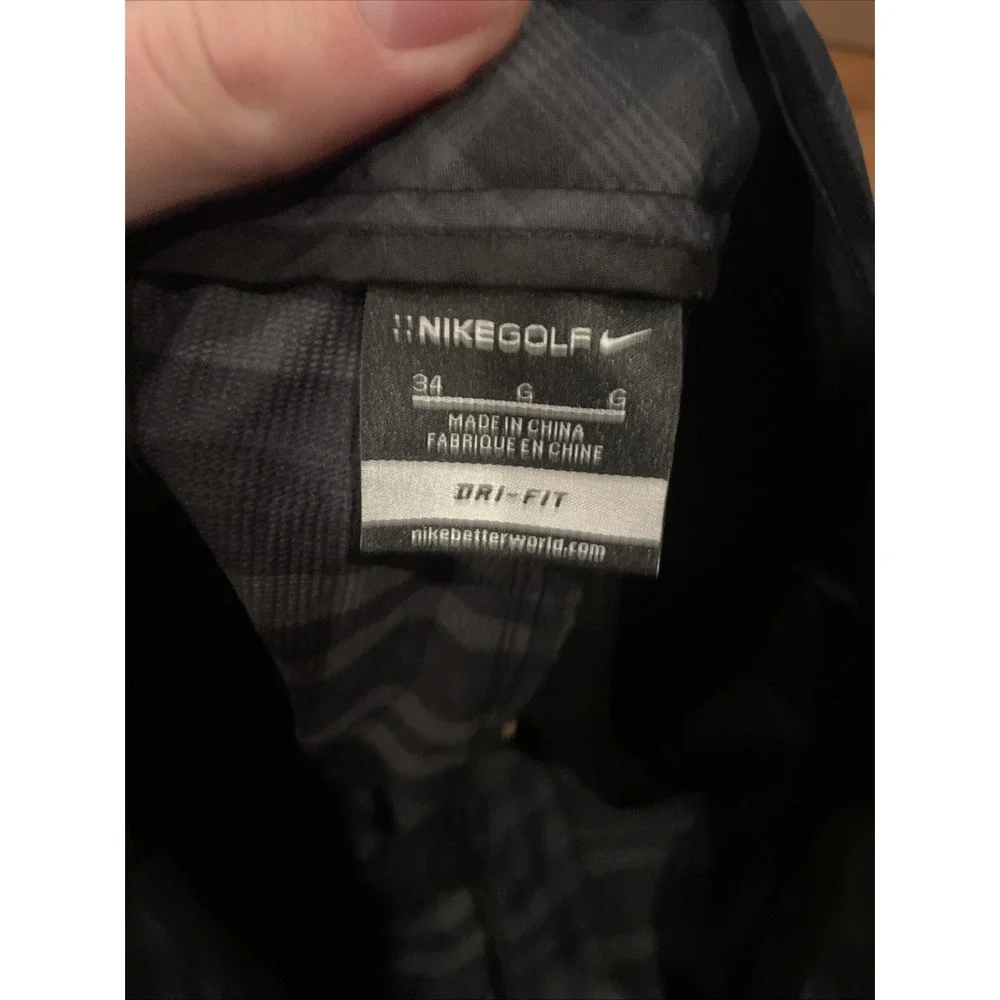 Nike‎ Golf Men's Dri Fit Golf Shorts Black Plaid Size 34 Stretchy Performance